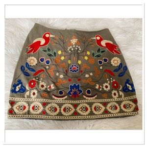 Altar'd State Embroidered Mini Skirt Multicolor Size XS